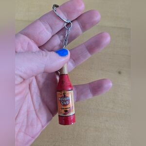 Havana Club Mini Bottle Keychain Wood Souvenir Keyring